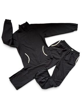 Vintage FILA Women’s Late 90s Black Warm-Up Tracksuit Set – Size Medium
